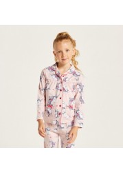 Juniors Unicorn Print Long Sleeve Shirt and Pyjama Set