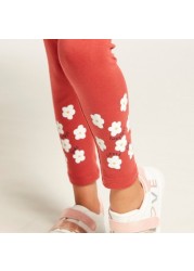 Juniors Floral Print Leggings with Elasticated Waistband