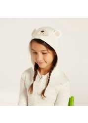 Love Earth Printed Organic Onesie with Long Sleeves and Hood