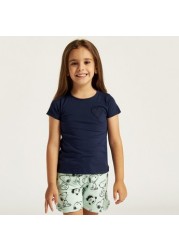 Juniors Solid Round Neck Top - Set of 2