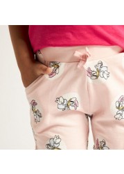 Disney Daisy Duck Print Shorts with Drawstring Closure