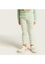 Juniors Striped Leggings with Elasticated Waistband