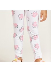 Minnie Mouse Print Leggings with Elasticated Waistband