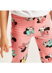 Disney Minnie Mouse Print Leggings with Elasticised Waistband