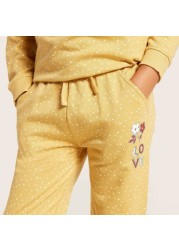 Juniors Printed Joggers with Drawstring Closure and Pockets