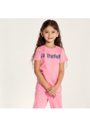 Juniors Printed Short Sleeve T-shirt and Pyjama Set - Set of 3