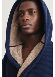 Borg Lined Hooded Dressing Gown