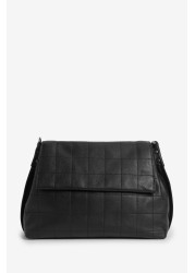 Leather Chunky Chain Shoulder Handbag
