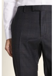 Moss Bros Tailored Fit Grey Check Trousers