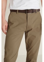 Belted Soft Touch Chino Trousers Slim Fit