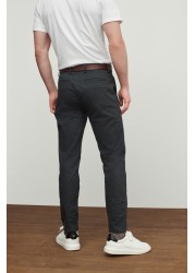 Belted Soft Touch Chino Trousers Slim Fit