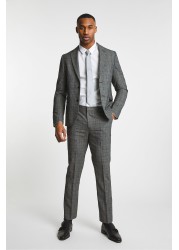 Jacamo Grey Classic Check Wool Bend Suit Jacket