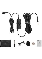 Boya High Quality By-M1 Pro Omni-Directional Lavalier Microphone Single Head Clip-On Condenser Mic For Smartphone DSLR Camcorder Audio Recorder