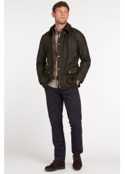 Barbour® Navy Blue & Khaki Green Ashby Waxed Jacket