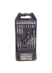 Universal Mixed Drill Bit Set (40 Pc.)