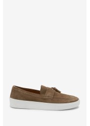 Suede Slip On Tassel Loafers