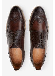 Mens Contrast Sole Leather Brogues Regular Fit