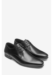 Leather Plain Derby Shoes Regular Fit