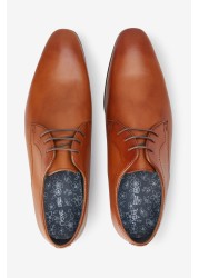 Leather Plain Derby Shoes Regular Fit