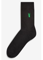 Embroidered Stag Socks 8 Pack