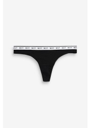 Cotton Rich Logo Knickers 7 Pack Thong