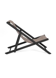 La Chaise Aluminum Outdoor Chair Maiori (140 x 60 x 85 cm, Black & Taupe)