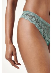 Microfibre And Lace Knickers Extra High Leg