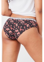 Cotton Rich Logo Knickers 4 Pack High Leg