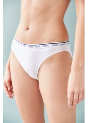 Cotton Rich Logo Knickers 4 Pack High Leg