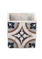 Esschert Design Concrete Portuguese Tiled Square Pot (Small)