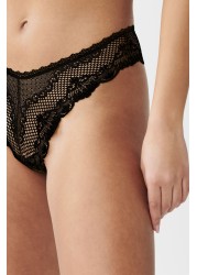 Microfibre And Lace Knickers Extra High Leg