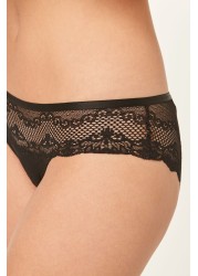 Microfibre And Lace Knickers Brazilian