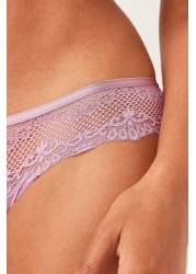 Microfibre And Lace Knickers Brazilian