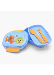 OOPS Printed Lunch Box with Cutlery