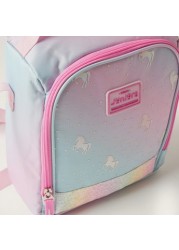 Juniors Unicorn Print Lunch Bag with Adjustable Strap and Zip Closure