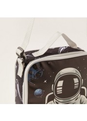 Juniors Space Print Lunch Bag with Adjustable Strap and Zip Closure