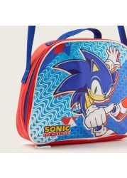 Sonic Printed Lunch Bag with Adjustable Strap and Zip Closure