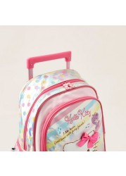 Hello Kitty Print Trolley Backpack with Retractable Handle - 18 inches