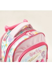 Hello Kitty Print Trolley Backpack with Retractable Handle - 14 inches
