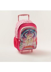 Juniors Princess Print Trolley Backpack with Lunch Bag and Pencil Case