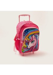 Juniors Unicorn Print 3-Piece Trolley Backpack Set - 14 inches