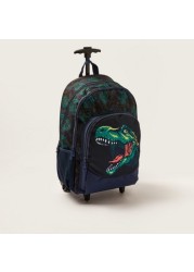 Juniors Dinosaur Print Trolley Backpack with Lunch Bag and Pencil Pouch - 18 inches