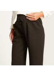 Love Mum Solid Maternity Pants with Elasticated Waistband