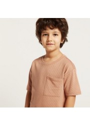 Eligo Textured T-shirt and Shorts Set