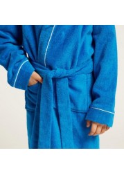 Juniors Long Sleeves Bathrobe with Tie-Up Belt and Hood