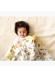 My Milestones 2-Layered Blanket Muslin Baby - Zoo Lemon Yellow