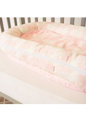 Fancy Fluff Cloud Print Organic Bed in Bed - 27x66 cms