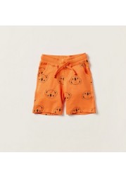 Juniors Printed Shorts with Drawstring Closure and Pockets - Set of 2