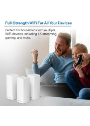 Linksys Velop Tri-Band Whole Home Mesh Wifi System (Ac6600 Wifi Router/Extender For Seamless Coverage Of Up To 6,000 Sq Ft / 525 Sqm,, Parental Controls, Compatible With Alexa, 3-Pack, White) - Whw030