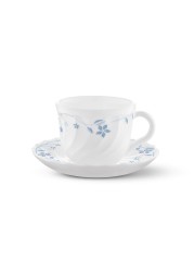 Larah Fluted Floral Cup & Saucer Set (12 Pc.)